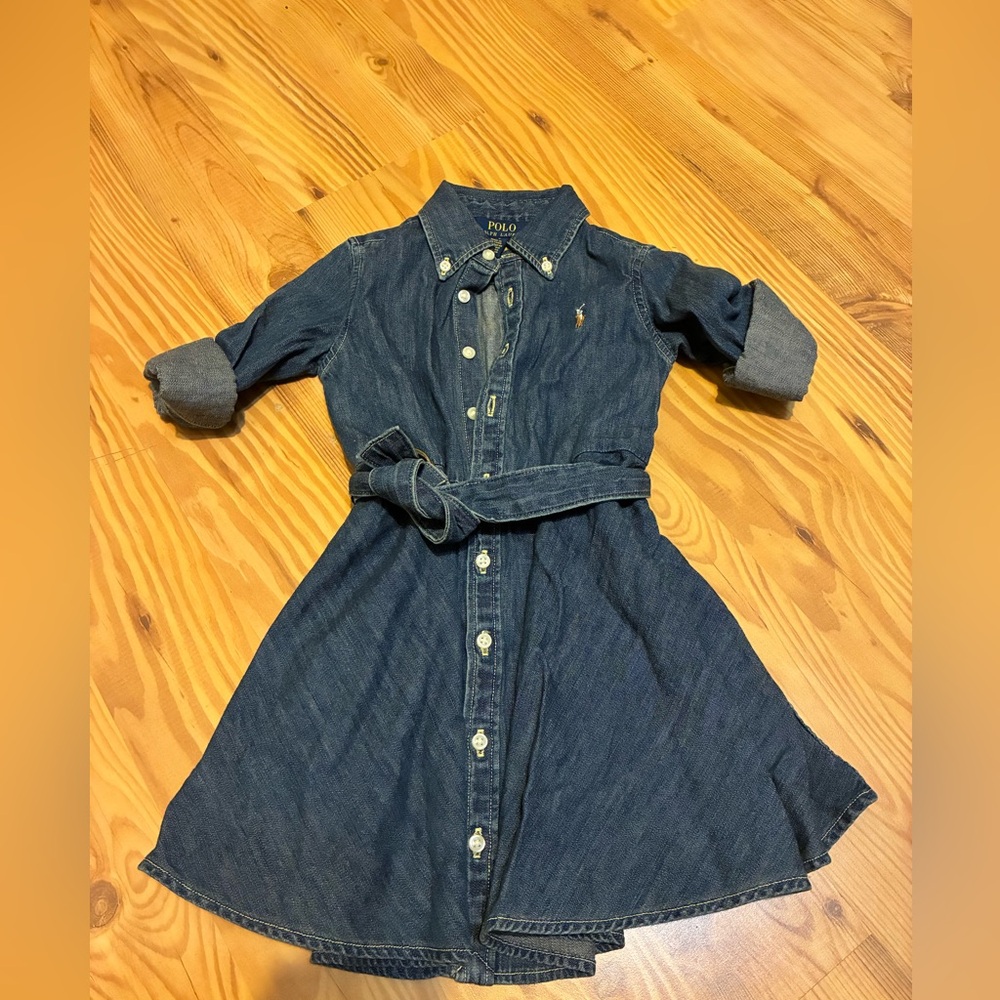 Polo by Ralph Lauren Dark Denim Shirt Dress with Belt